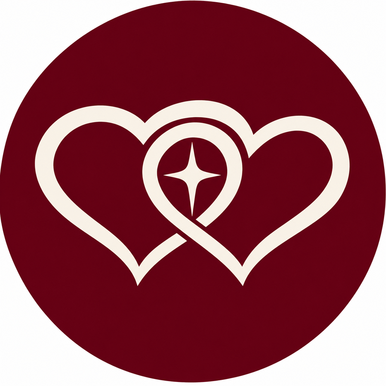 Interlocking Hearts with Sacred Cross